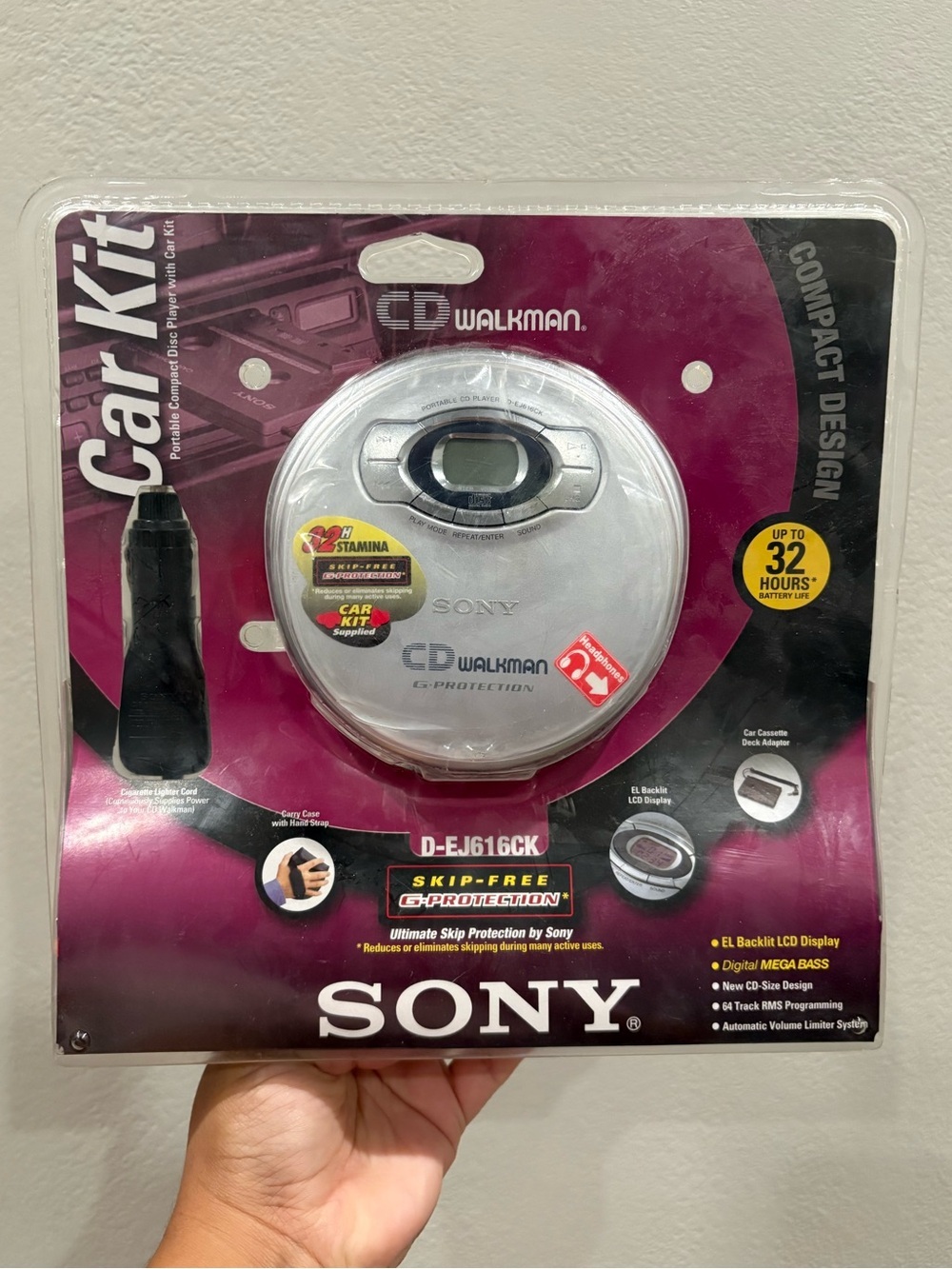 Sony D-EJ616CK CD Walkman Car Kit Sealed New in Package Vintage Y2K 2000 Rare